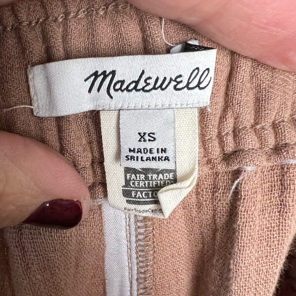 Madewell Linen Blend Tan Pull On Pants, XS - Picture 6 of 9